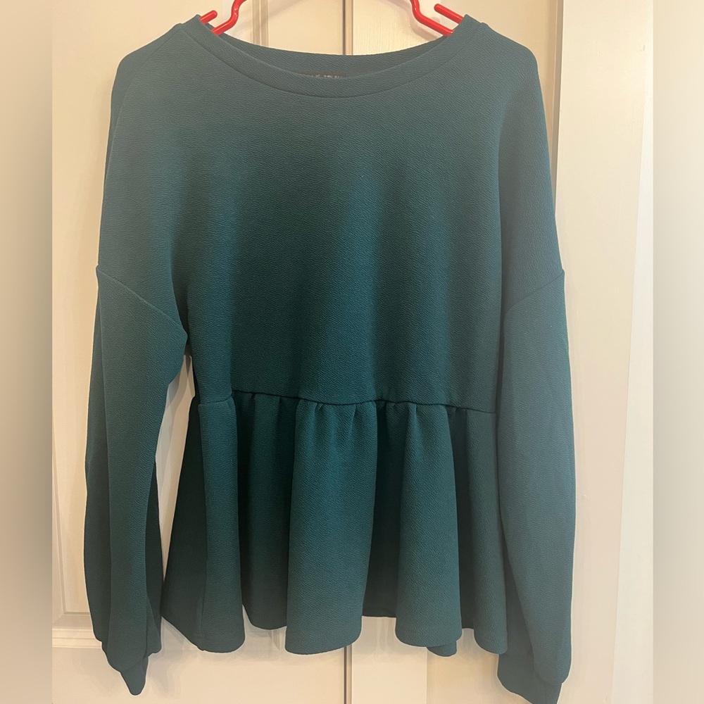 SHEIN Teal Textured Blouse